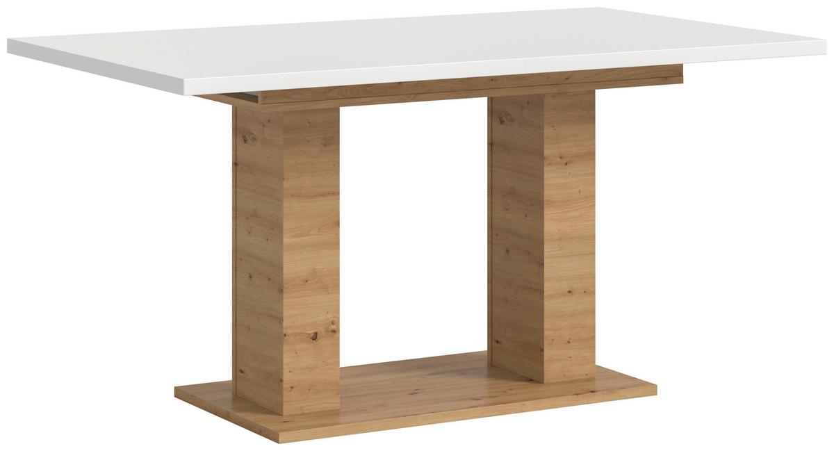 Ausziehtisch Marlon 150 Az Weiß/Artisan B:150-190 cm - Eiche Artisan/Weiß, KONVENTIONELL, Holzwerkstoff (150-190/90/76cm)