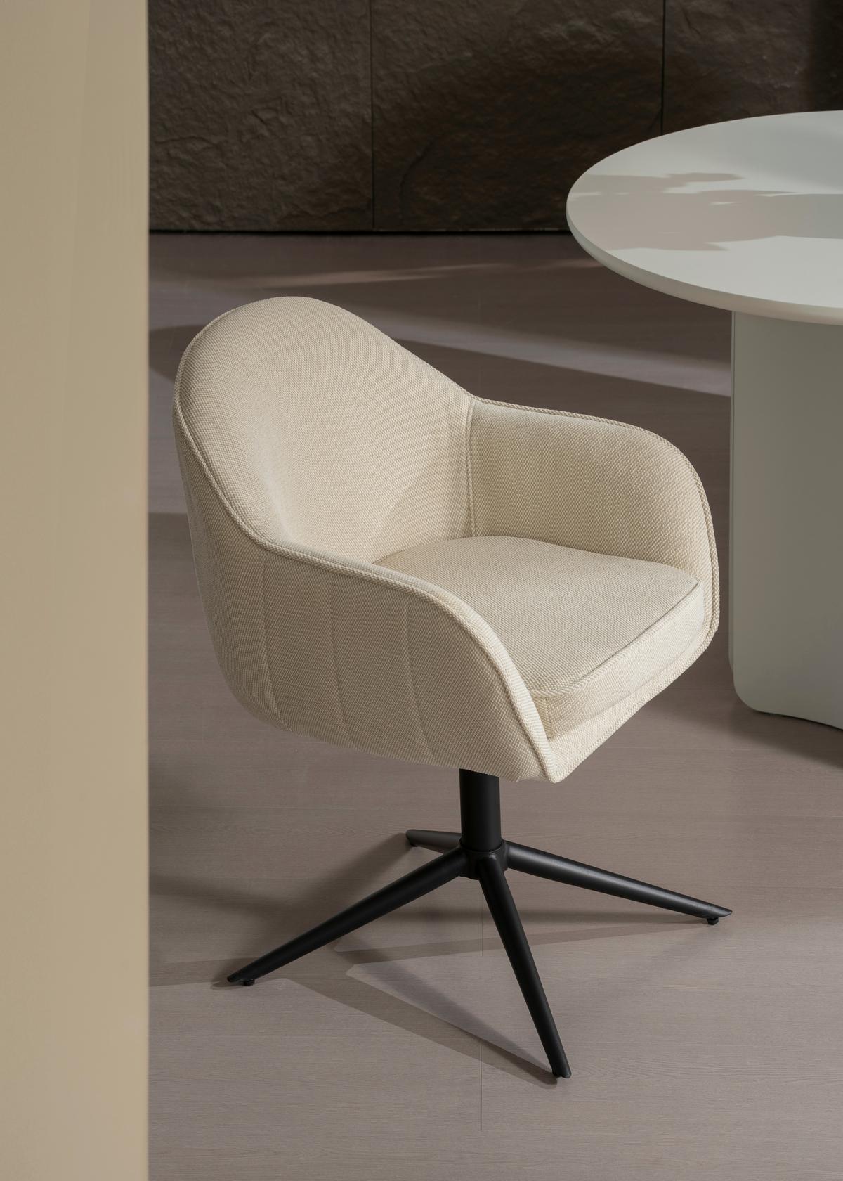 Armlehnstuhl Amara Leinenoptik Beige, B: 60 Cm - Beige/Schwarz, KONVENTIONELL, Holz/Textil (60/81/62cm) - MID.YOU