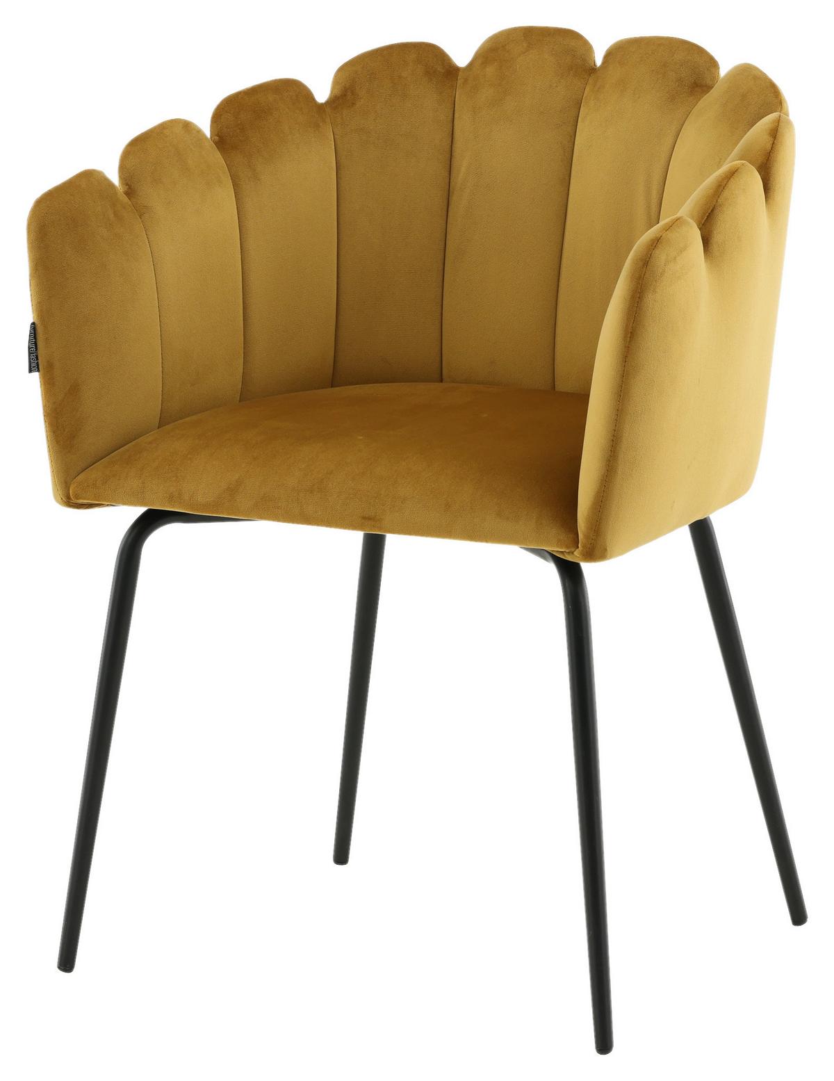 Stuhl Limhamn - Gelb, Design, Textil/Metall (61/76.56/54cm) - Livetastic
