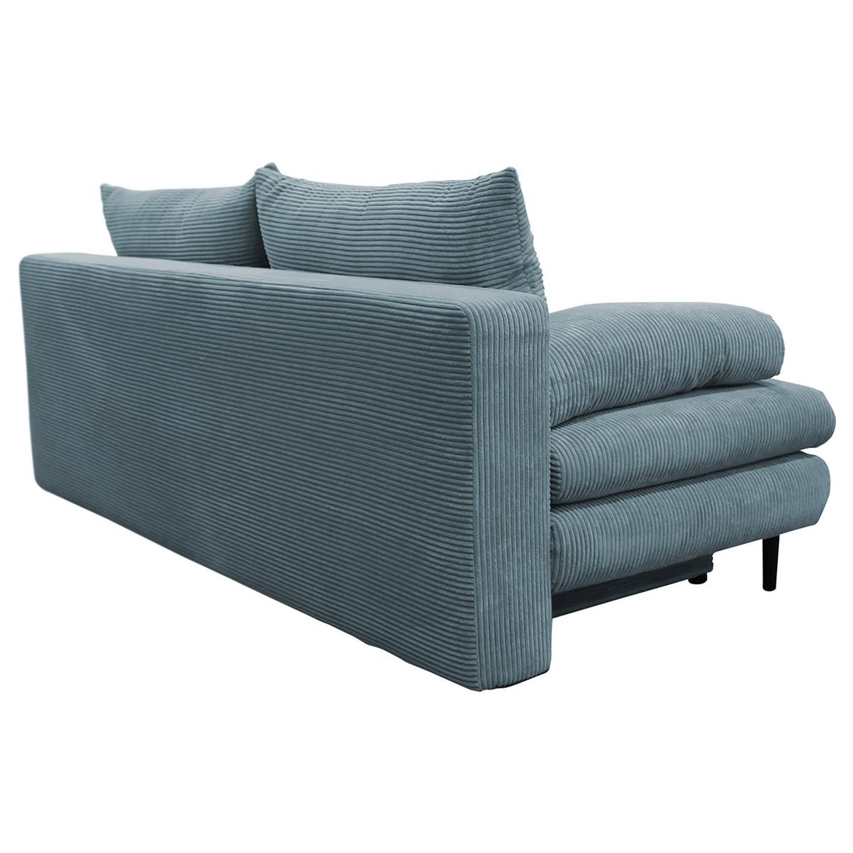 2-sitzer-sofa Mit Schlaffunkt. Fiore Und Bettkasten Türkis - Türkis/Schwarz, Design, Textil (202/85/99cm) - P & B