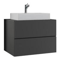 Waschbecken mit Unterschrank B: 60 cm Anthrazit - Anthrazit/Weiß, MODERN, Keramik/Holzwerkstoff (60cm) - MID.YOU