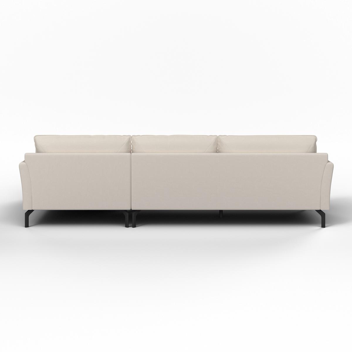 Rohová sedačka LANI, přírodní barvy - černá/přírodní barvy, Moderní, kov/dřevo (296/86/170cm) - Bessagi Home