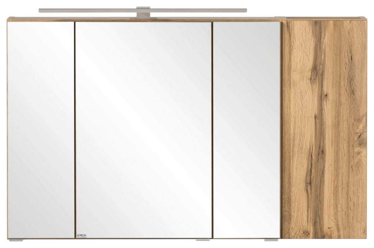 Spiegelschrank Varese B: 105cm Wotaneiche Dekor - MODERN, Glas/Holzwerkstoff (105/64/20cm) - Held