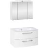 Badmöbel-Set 3-Tlg. inkl. LED Stockholm 80cm Weiß - Weiß, KONVENTIONELL, Holzwerkstoff (80cm) - Held