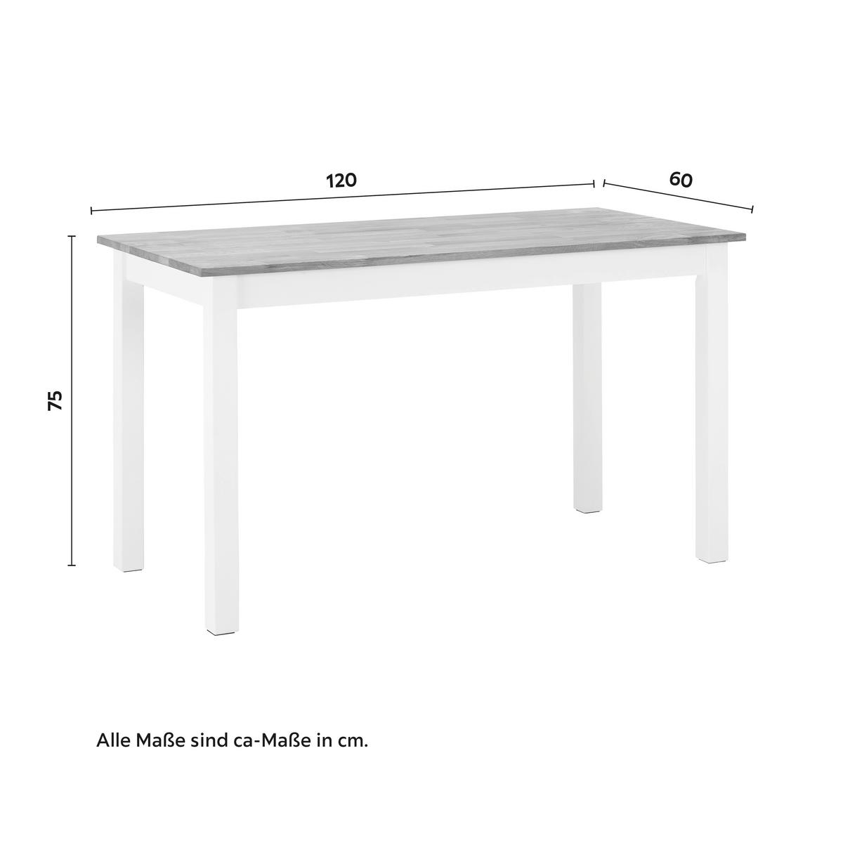 Jídelní stůl ANTALIA bílý 120x60 cm - bílá/přírodní barvy, Moderní, dřevo (120/60/75cm) - Bessagi Home
