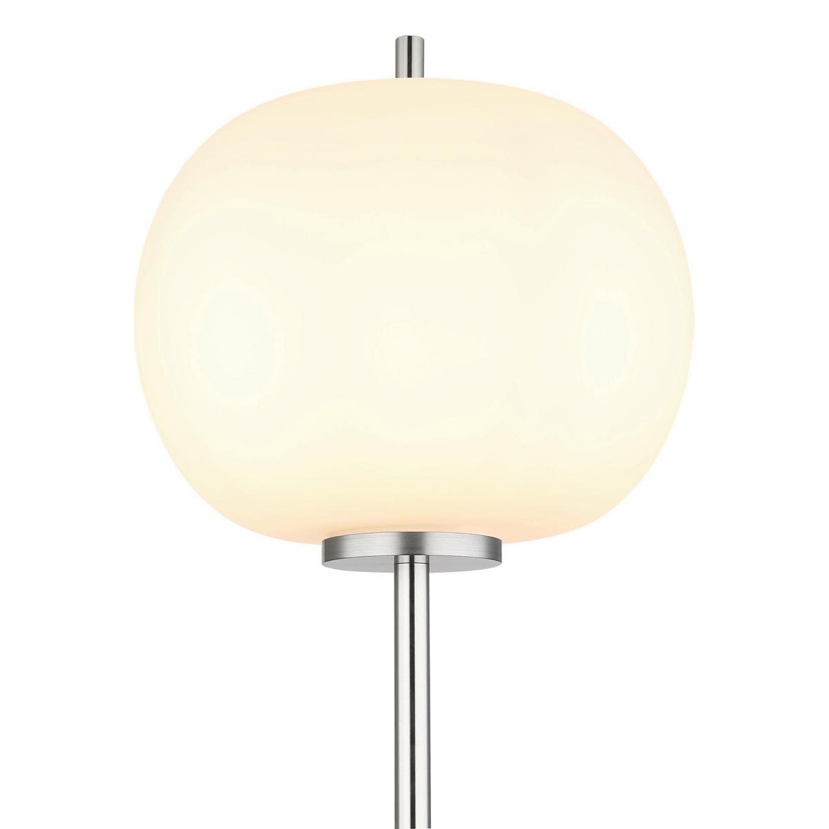 Stehleuchte Exkl. 1xe27, 60w - Nickelfarben, KONVENTIONELL, Glas/Metall (30/160cm) - Globo