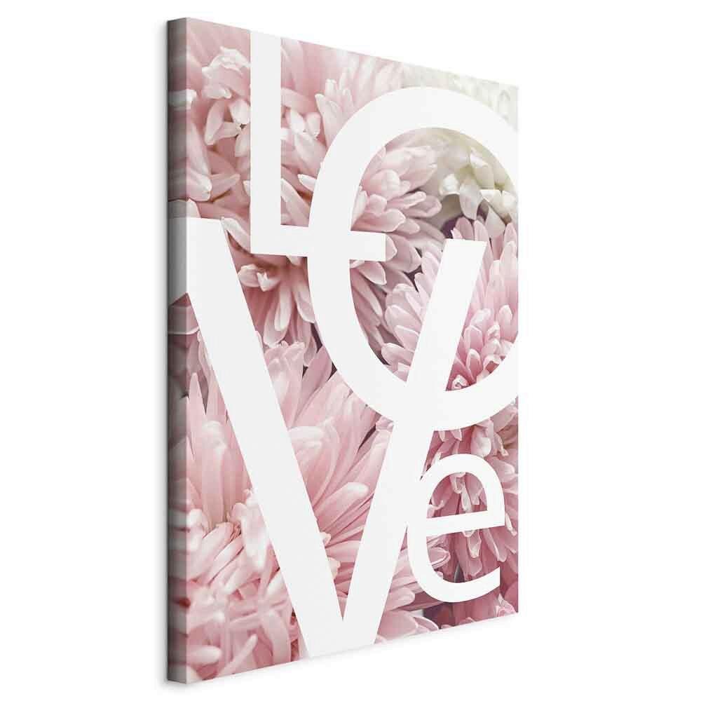 Leinwandbild Love Weiß Pink B: 40 cm