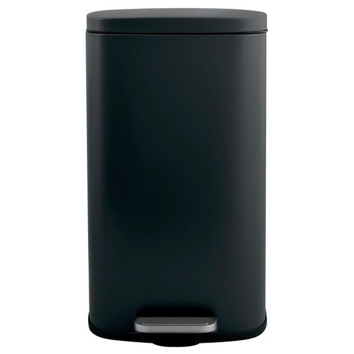 Treteimer Akira 50l Schwarz Metall LxBxH: 42,7x29,7x64,3 cm - Schwarz, Basics, Kunststoff/Metall (42,7/29,7/64,3cm) - Spirella