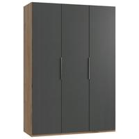 Drehtürenschrank B: 150 Cm Level, Graphitf./eiche Dekor - Eichefarben/Graphitfarben, MODERN, Holzwerkstoff (150/216/58cm) - MID.YOU