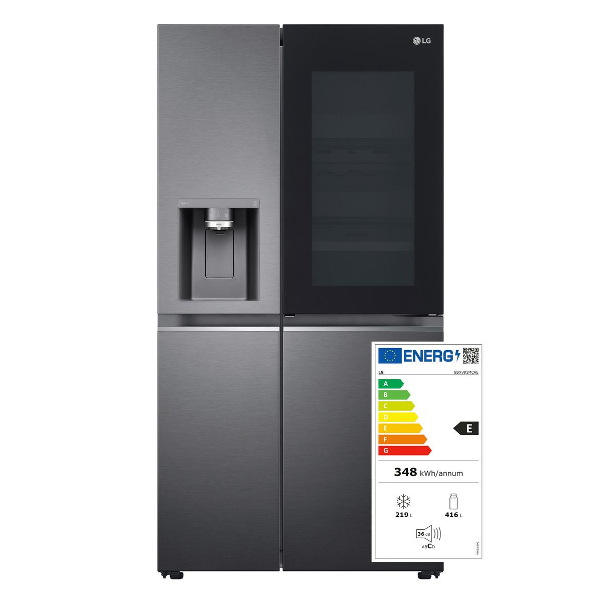 Side-By-Side Gsxv91mcae No-Frost, Crushed Ice - Schwarz, Basics, Metall (91,3/179/73,5cm) - LG