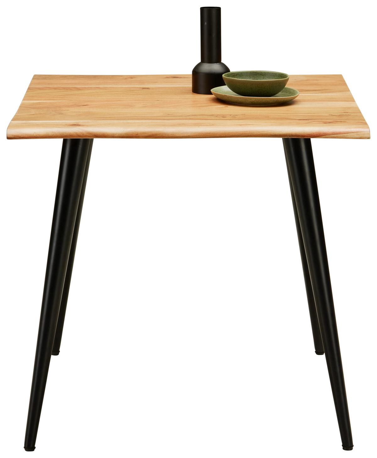 JEDÁLENSKÝ STÔL MAX 80 - čierna/farba akácie, Lifestyle, kov/drevo (80/76/80cm) - Zandiara