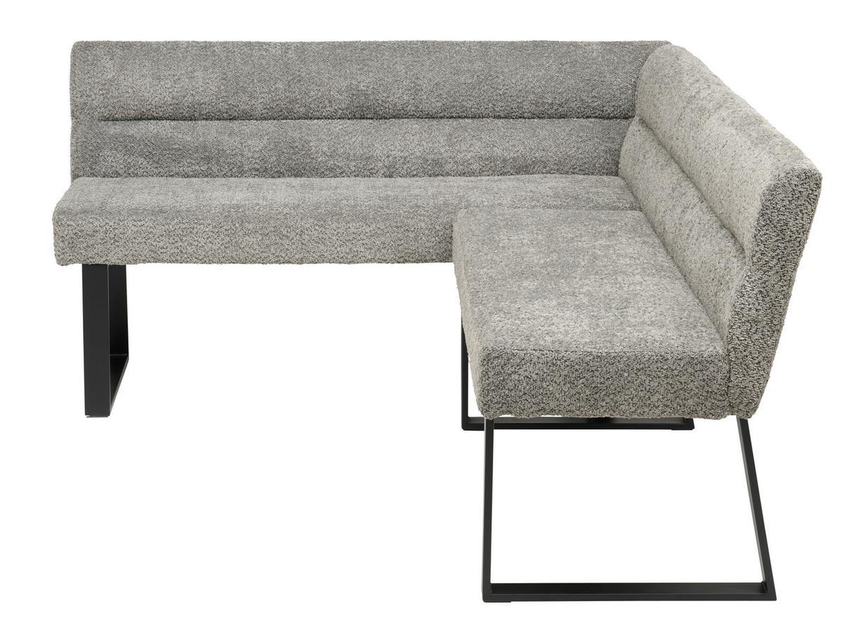 Eckbank Kea Grau, S. 150x190cm - Schwarz/Grau, KONVENTIONELL, Textil/Metall (150/190cm) - MID.YOU
