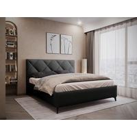 Čalouněná postel BIANCO 180x200, černá - černá/bronzová, Moderní, kov/dřevo (180/200cm)