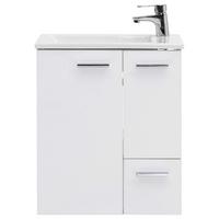 Waschtischkombi Matteo B: Ca. 50 Cm Weiß - Weiß Hochglanz/Weiß, MODERN, Keramik/Holzwerkstoff (50cm) - MID.YOU