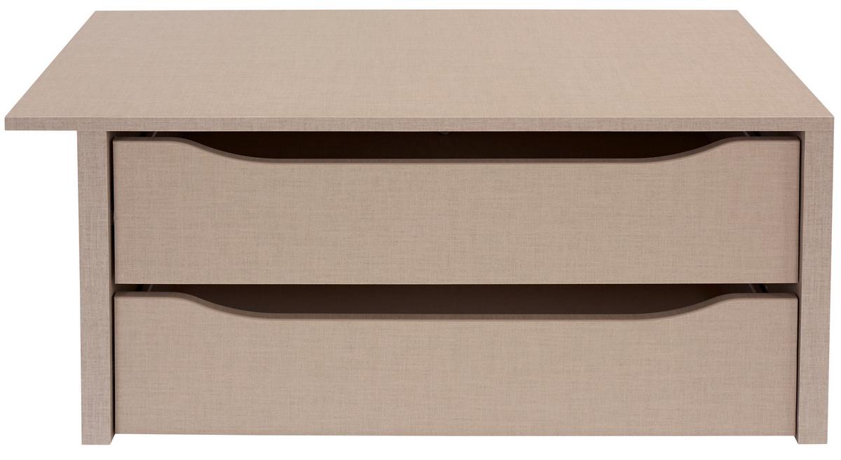 Schubkasteneinsatz Universal B: 88 cm Leinenoptik 2 Laden - KONVENTIONELL, Holzwerkstoff (88/39/45cm)