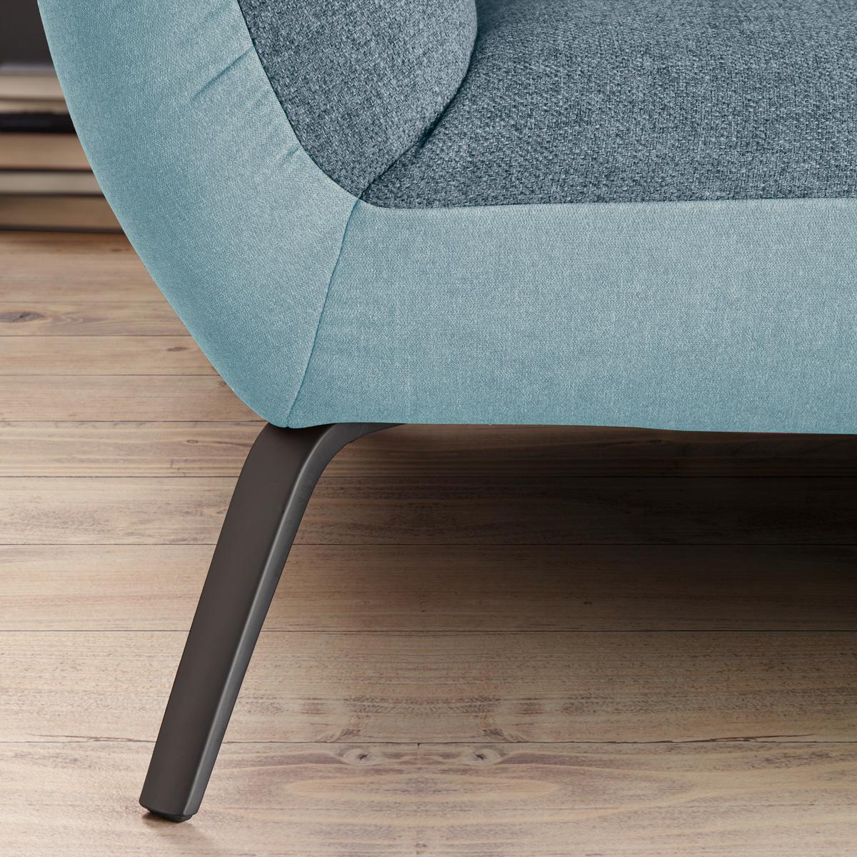 Velká pohovka TRENDY, světle modrá - černá/světle modrá, Moderní, kompozitní dřevo (260/93/124cm) - Premium Living