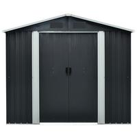 Gerätehaus mit Satteldach versperrbar BHT 236x190x174 cm - Anthrazit/Weiß, Basics, Metall (236/190/174cm)