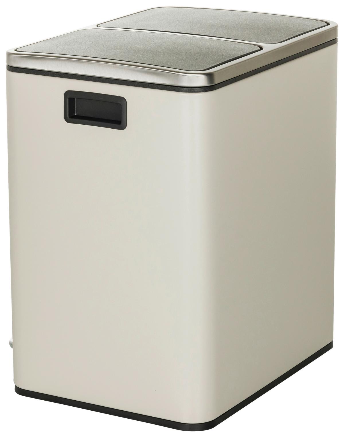 Abfallsammler Clean Ix Schwarz B: 41,5 cm - Beige/Schwarz, MODERN, Kunststoff/Metall (41,5/48/32cm) - MID.YOU