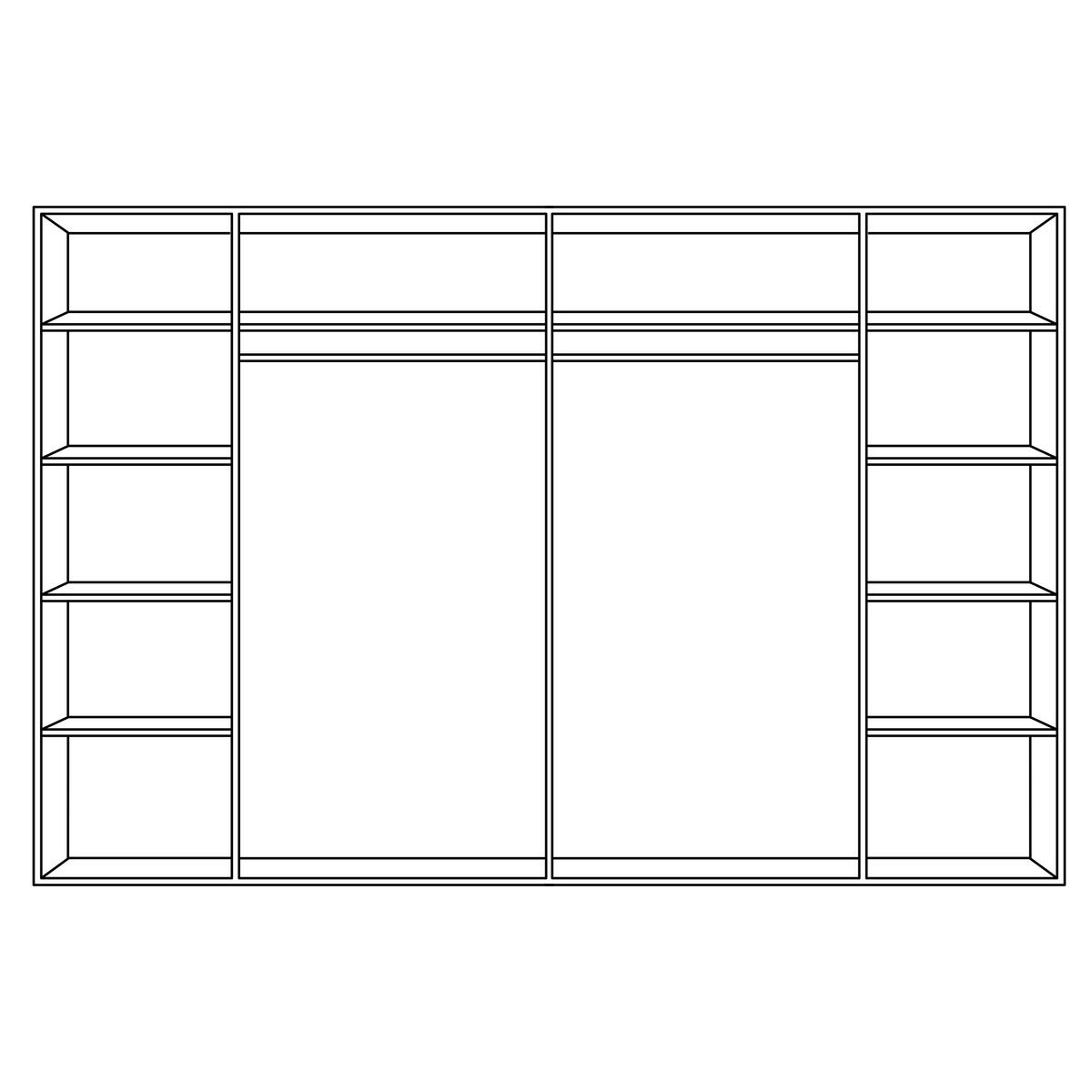 Schwebetürenschrank M. Spiegel B: 270 Cm Match Eiche Dekor - Eiche San Remo, KONVENTIONELL, Glas/Holzwerkstoff (270/225/61cm) - MID.YOU