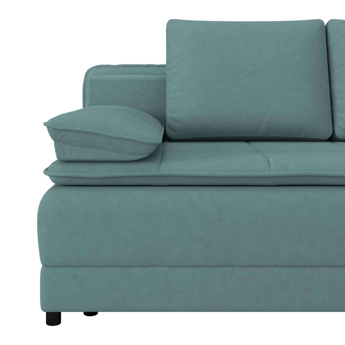 Schlafsofa Alice - Türkis/Schwarz, MODERN, Textil (202/73-92/105cm) - Luca Bessoni