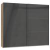 Schwebetürenschrank B: 200 Cm Level Grau/eichefarben Dekor - Eichefarben/Grau, MODERN, Holzwerkstoff (200/216/65cm) - MID.YOU