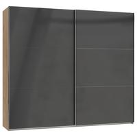 Schwebetürenschrank B: 200 Cm Level Grau/eichefarben Dekor - Eichefarben/Grau, MODERN, Holzwerkstoff (200/216/65cm) - MID.YOU