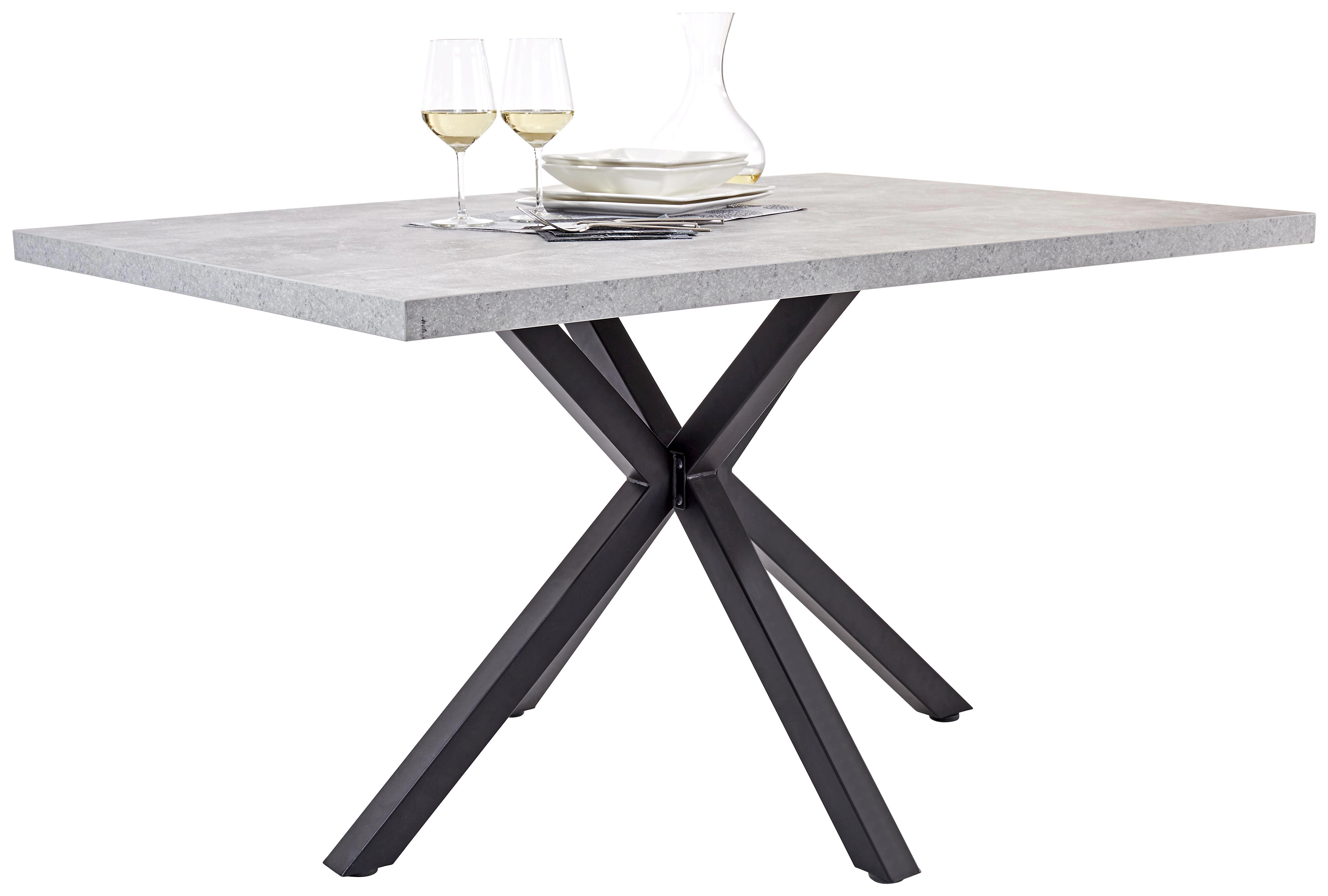 Étkezőasztal Cleo 140 - Szürke/Fekete, konvencionális, Faalapú anyag/Fém (140/76/90cm)