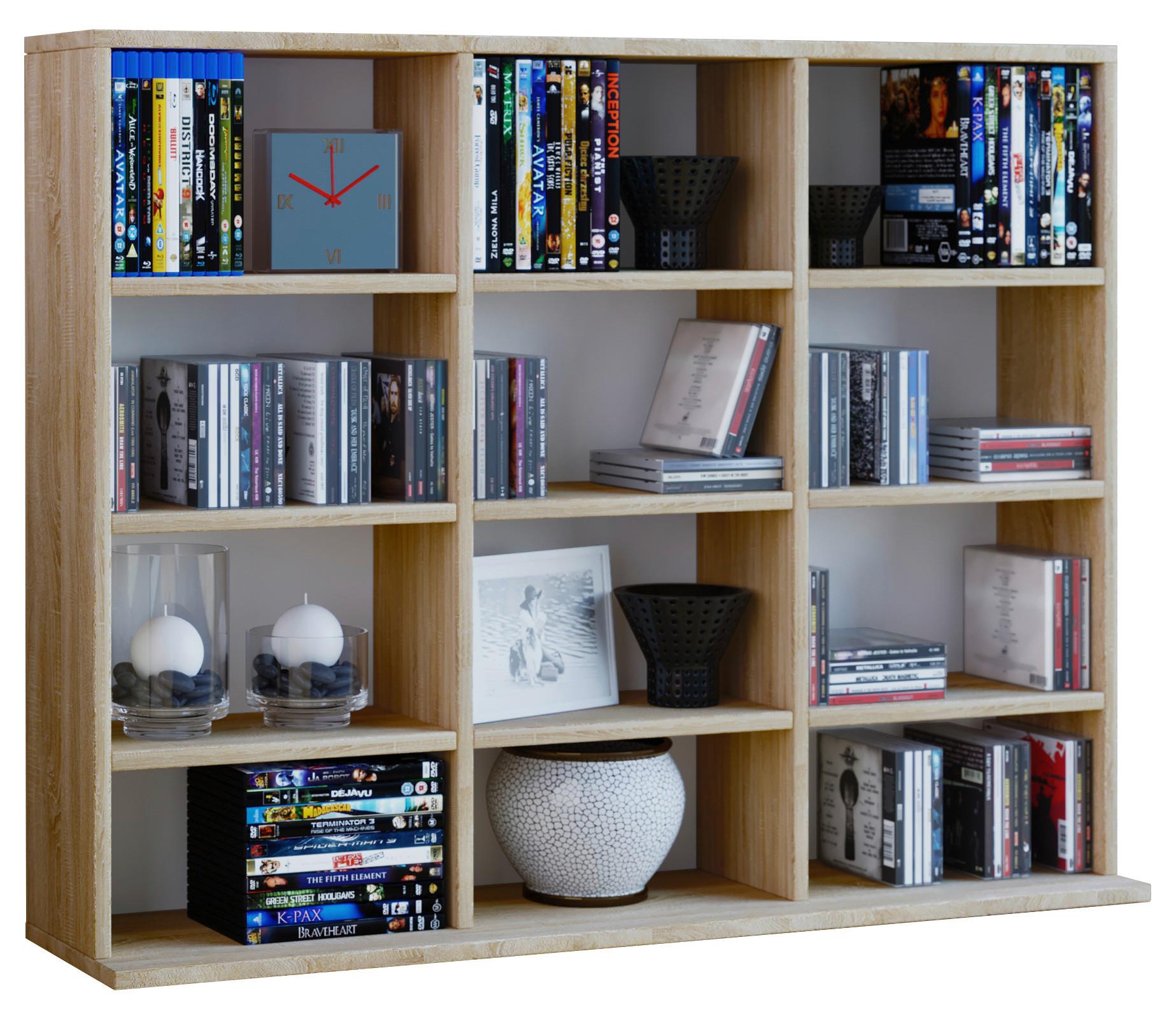 Regál Megosa Mini dekor dub Sonoma - farba duba, Konventionell, kompozitné drevo (102/83/18 (23)cm) - MID.YOU