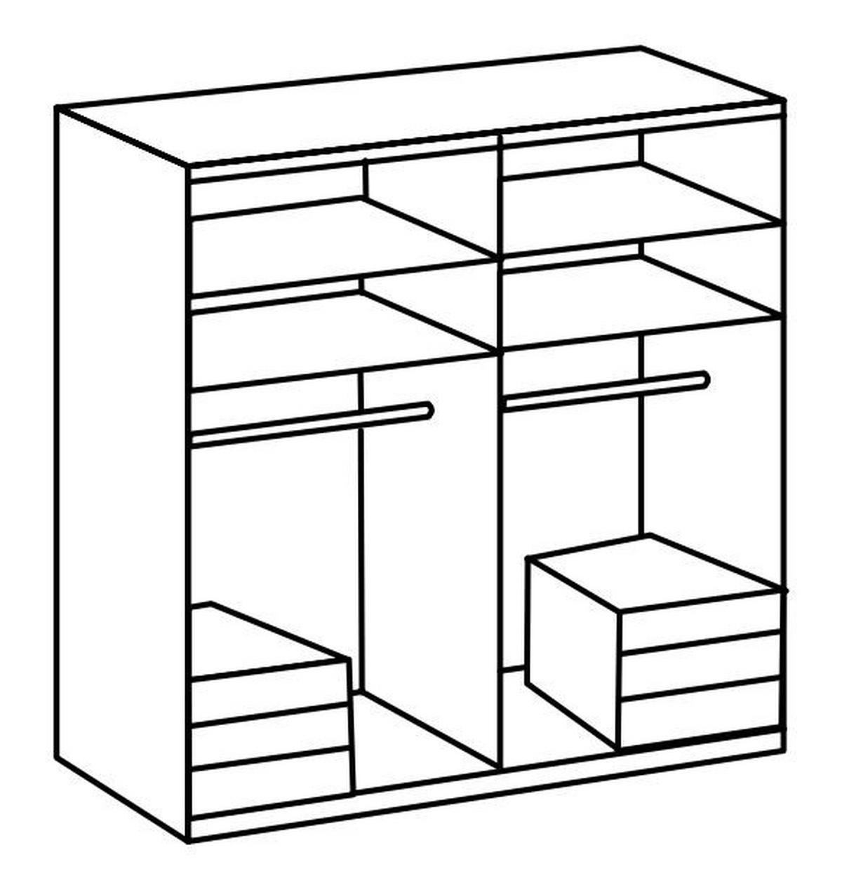 Drehtürenschrank Mit Laden B: 200 Cm Level, Eiche Dekor - Eichefarben, MODERN, Holzwerkstoff (200/236/58cm) - MID.YOU