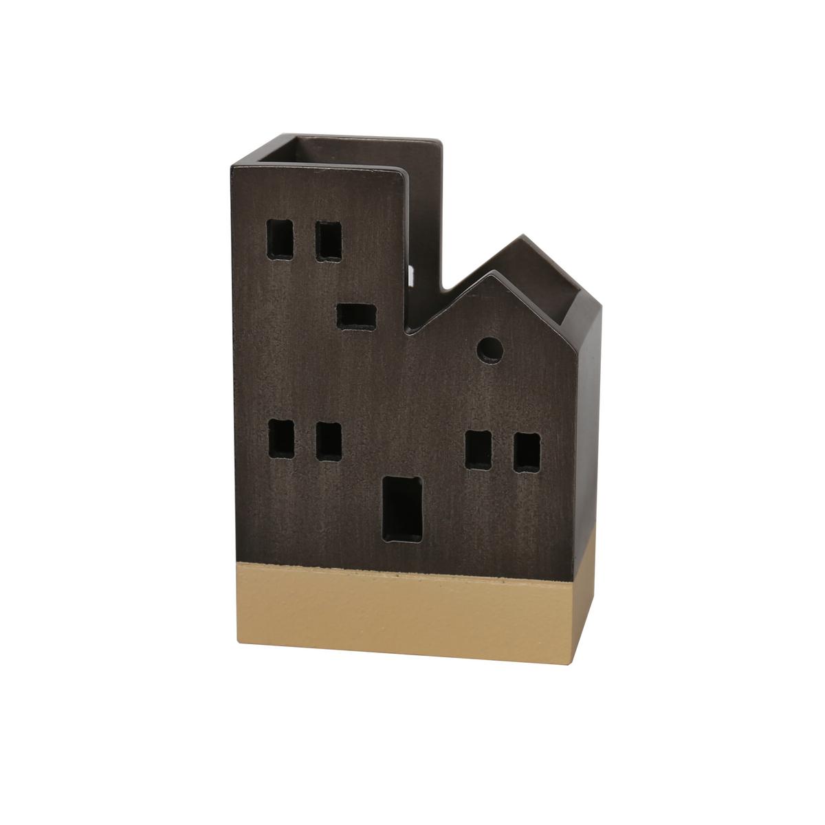 Dekor Ház Ragnar - nyírfa/sötétbarna, Modern, faalapú anyag (12,6/8/18cm) - Luca Bessoni