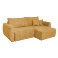 Schlafsofa Bali - Bernsteinfarben/Schwarz, MODERN, Holz/Textil (245/74-90/104cm) - Luca Bessoni