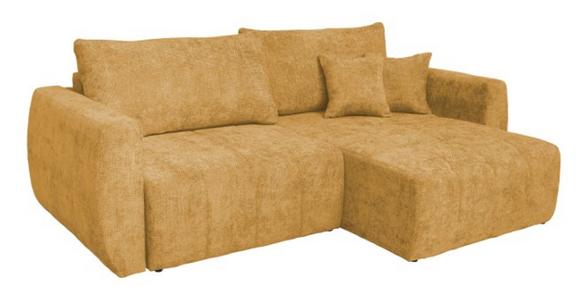 Schlafsofa Bali - Bernsteinfarben/Schwarz, MODERN, Holz/Textil (245/74-90/104cm) - Luca Bessoni