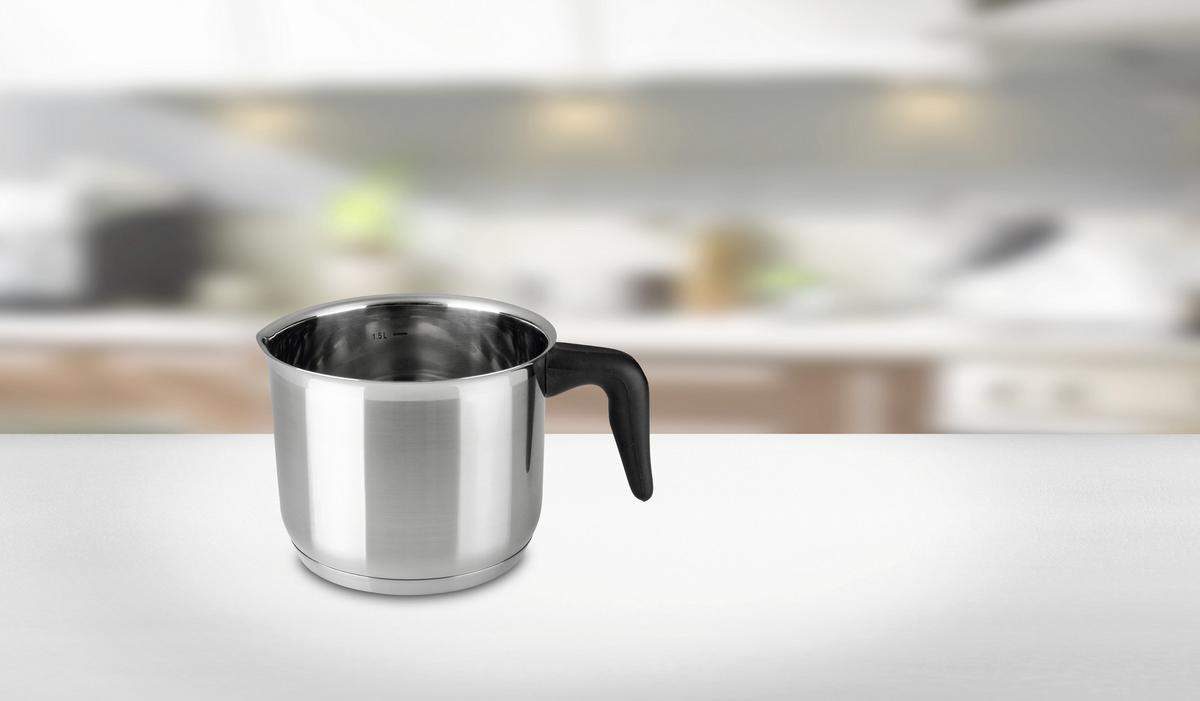 Milchtopf Annemarie 1,65 Liter Edelstahl, für Alle Herdarten - Edelstahlfarben, KONVENTIONELL, Metall (14/12cm) - Luca Bessoni