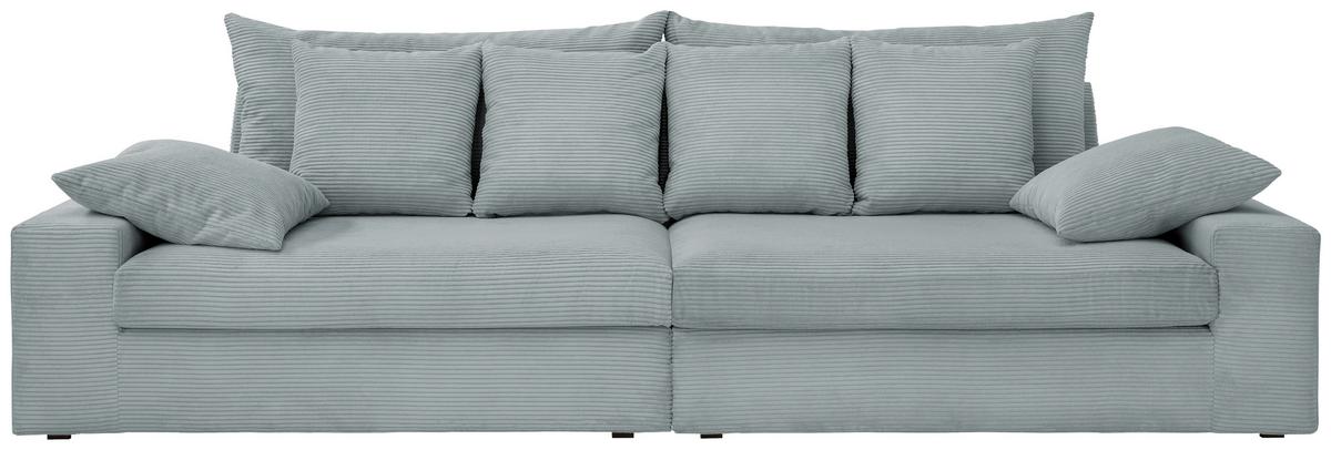 Viersitzer-Sofa Avellino Hellblau B: 308 cm - Schwarz/Hellblau, MODERN, Textil (308/80/140cm) - Livetastic