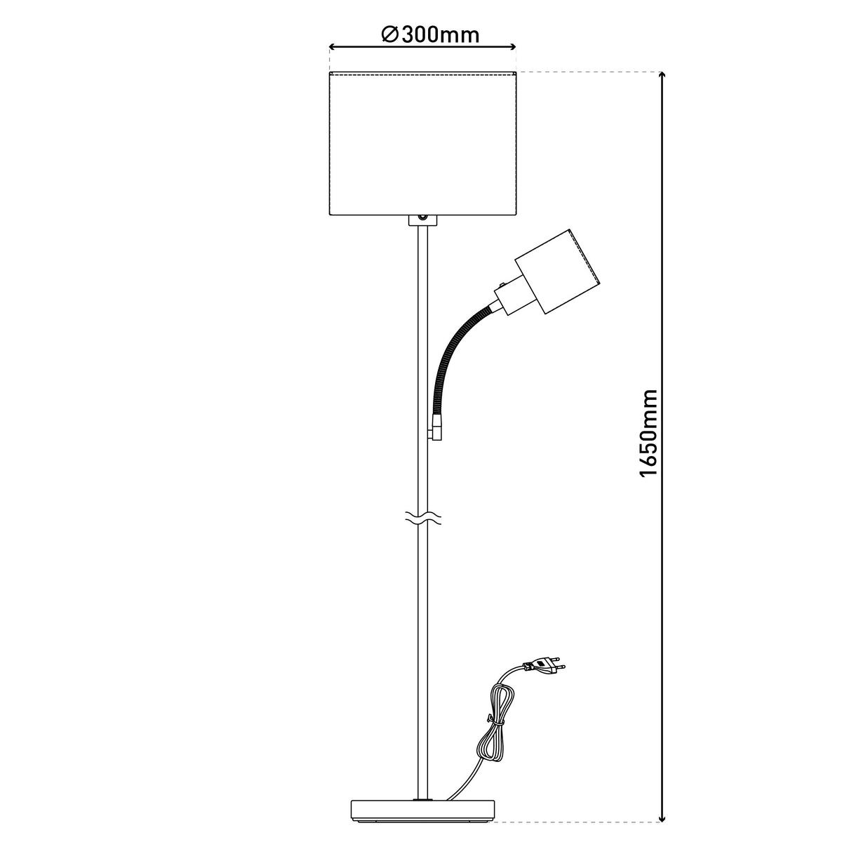 Stehleuchte Metall, Kunststoff, E14 + E27 - Weiß, Design, Kunststoff/Metall (30/30/165cm) - Näve