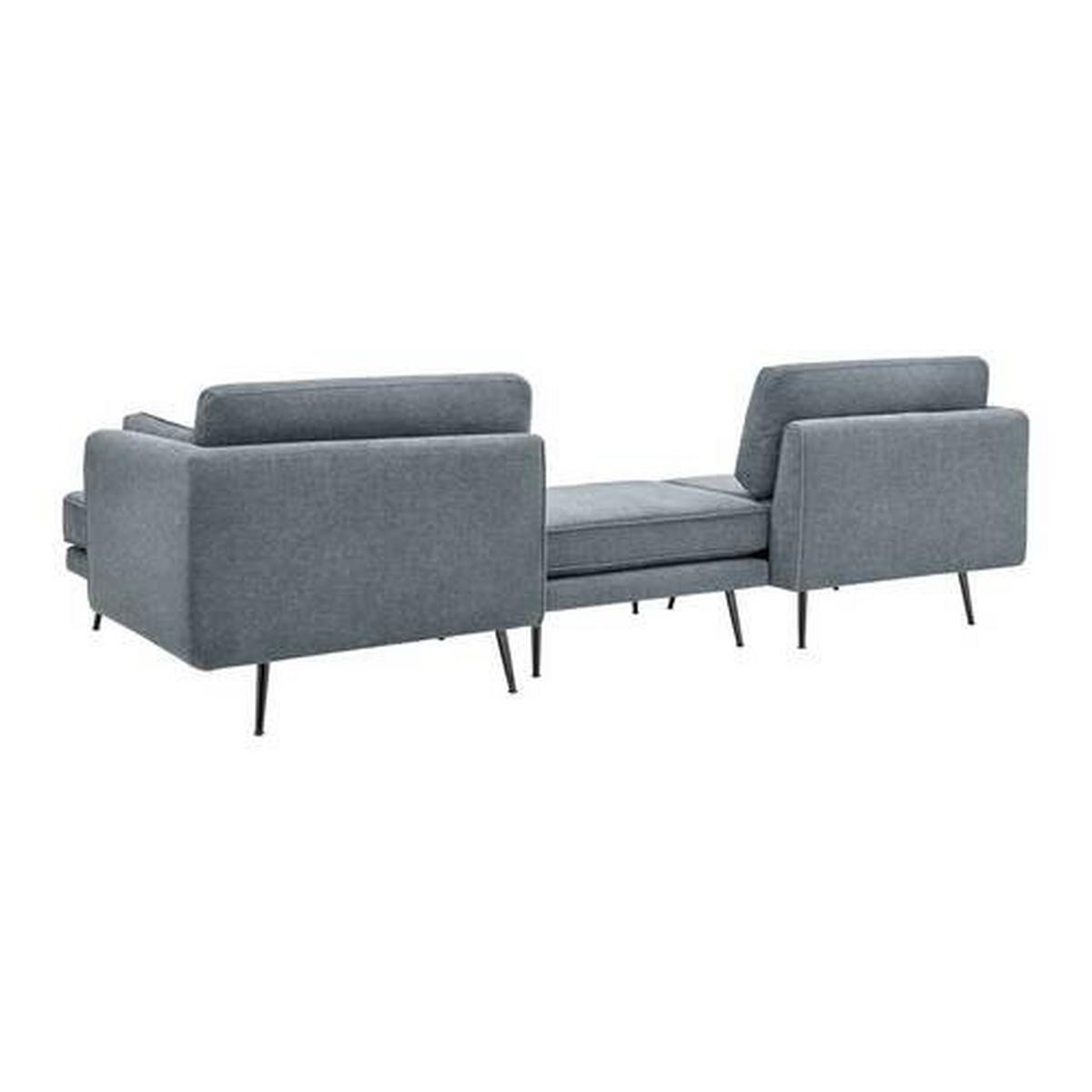 Sedací souprava DUNJA - šedá, Moderní, kov/dřevo (295/89/161cm) - P & B
