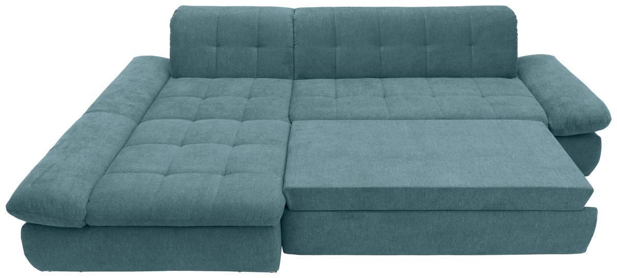 Ecksofa mit Schlaffunktion Moric Petrol Mikrofaser - Chromfarben/Petrol, KONVENTIONELL, Textil (172/300cm) - MID.YOU