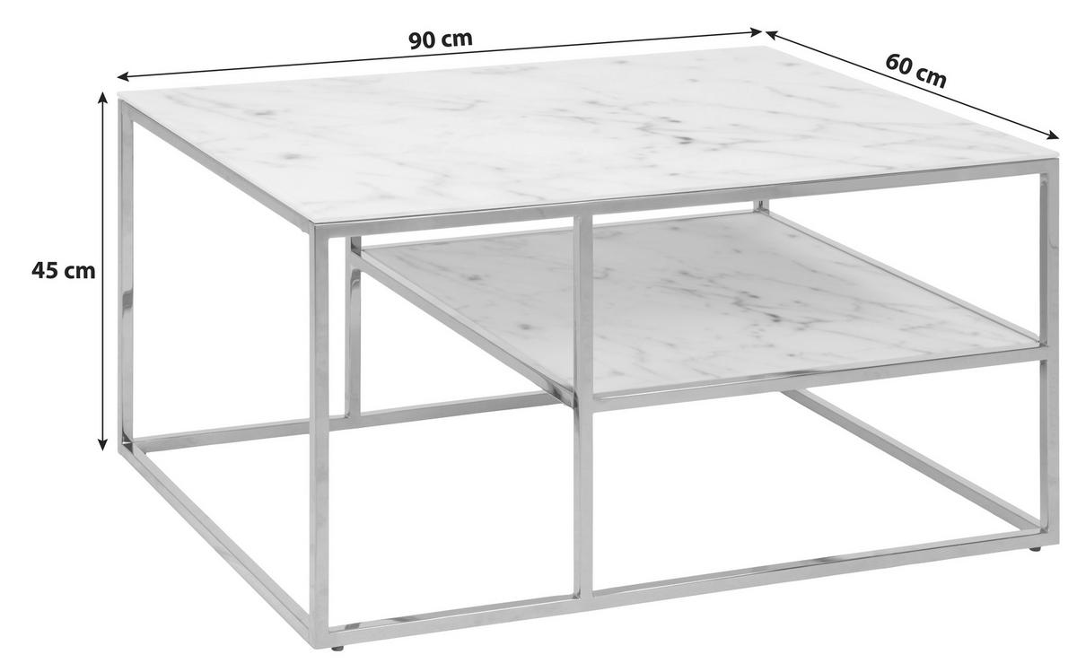 Konferenčný stolík ALISMA - bílá/barvy zlata, Trend, kov/sklo (90/60/45cm) - MID.YOU