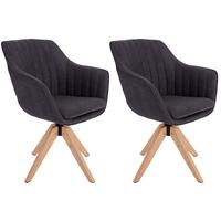 Armlehnstuhl Belluno Anthrazit Gepolstert 2er-Set - Eichefarben/Anthrazit, MODERN, Holz/Textil (60/88/57,5cm) - MID.YOU
