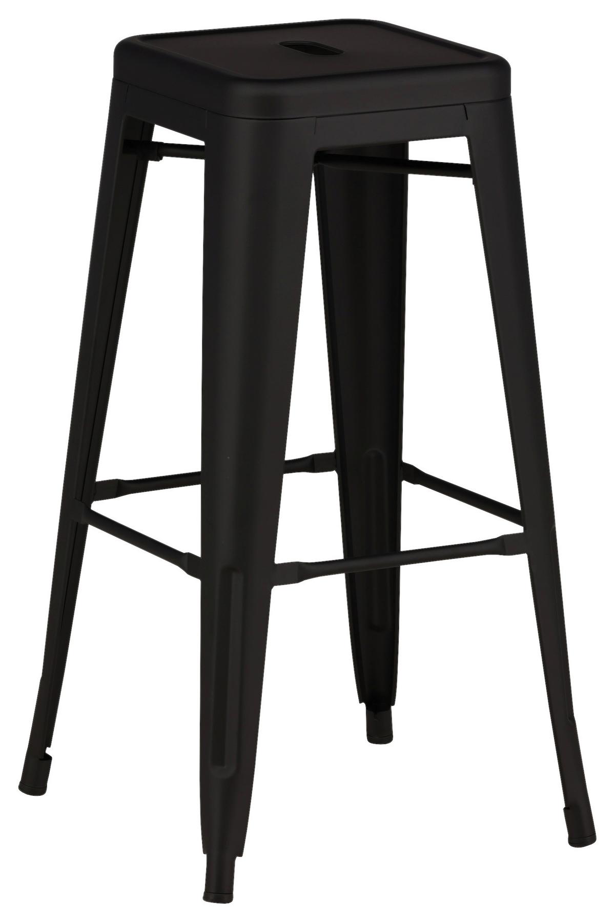 Barhocker-Set Tempe - Schwarz, Design, Metall (43/76/43cm) - Livetastic