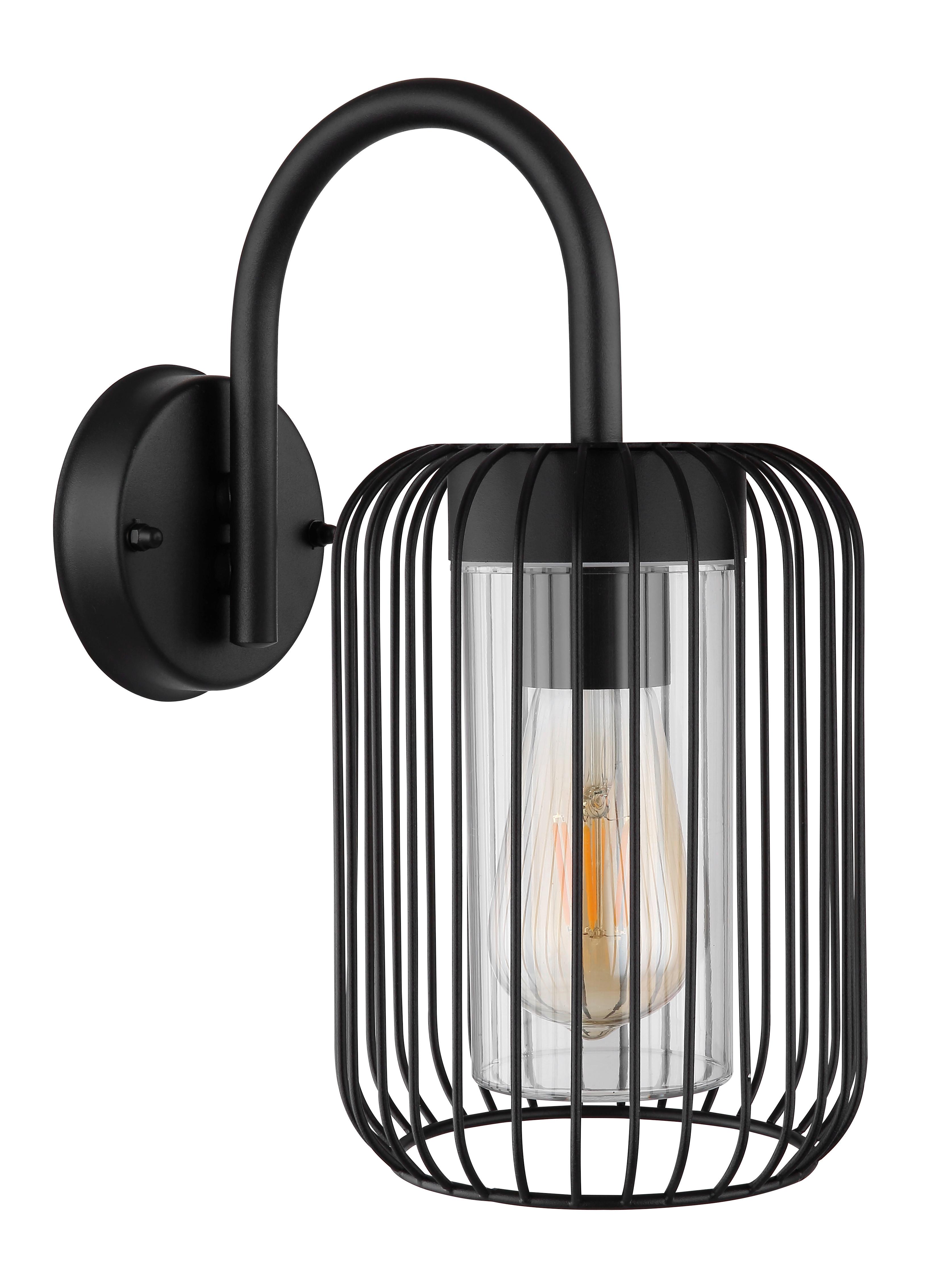 Außenleuchte 31985 Ip44 - Klar/Schwarz, Design, Kunststoff/Metall (16/25/32,5cm) - Globo