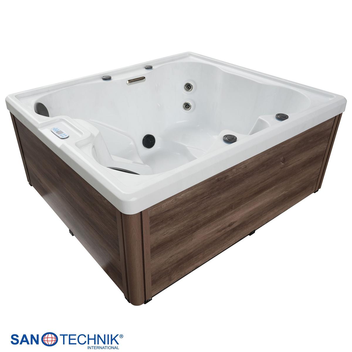 Whirlpool Parma, mit Abdeckung 180x160x76 cm - Grauweiß, KONVENTIONELL, Kunststoff (180/160/76cm) - Sanotechnik