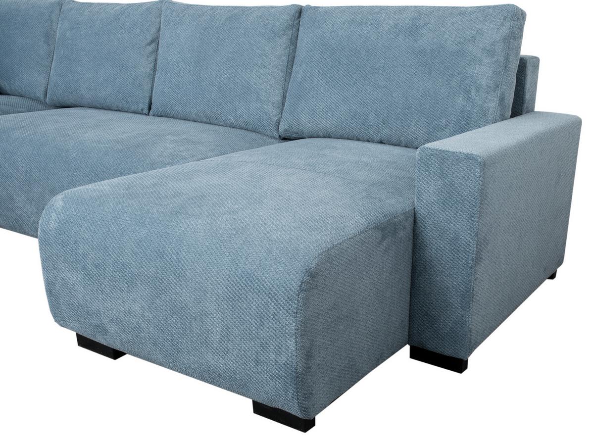 Wohnlandschaft Veronice Blau B: 313 cm - Blau/Schwarz, Trend, Textil (313/92/171cm)