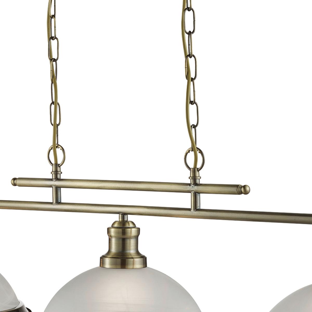 Hängeleuchte Bistro 2683-3ab - Messingfarben/Weiß, Design, Glas/Metall (100/82/28cm)