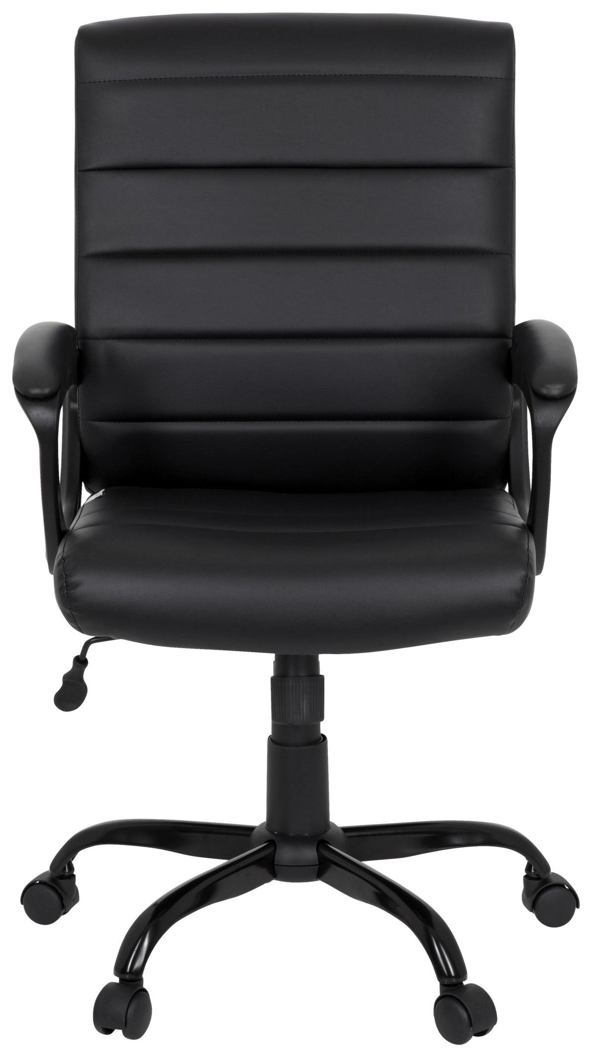 Chefsessel Ergosmooth Big Lederlook Schwarz Bis 100kg - Schwarz, MODERN, Kunststoff/Textil (61/102/52cm) - MID.YOU
