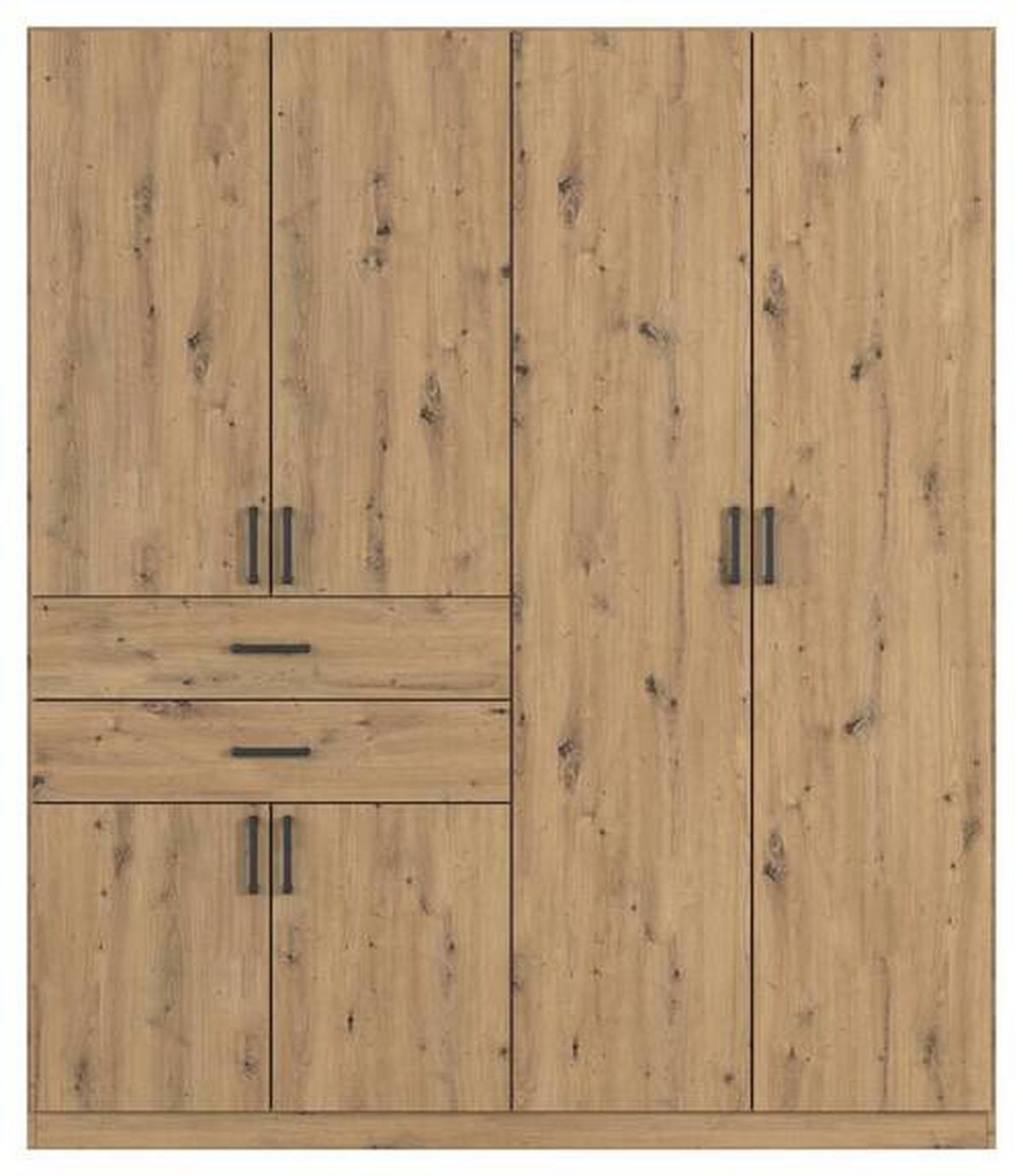 Drehtürenschrank 180 Cm Maika Eiche Artisan - Eiche Artisan, MODERN, Holzwerkstoff (180/210/54cm) - Rauch Möbel