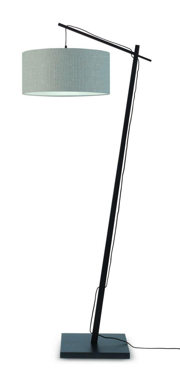 Stehlampe Andes Schwarz/ Hellgrau Mit Fußschalter - Hellgrau/Schwarz, Design, Naturmaterialien/Textil (47/176/23cm) - Good & Mojo