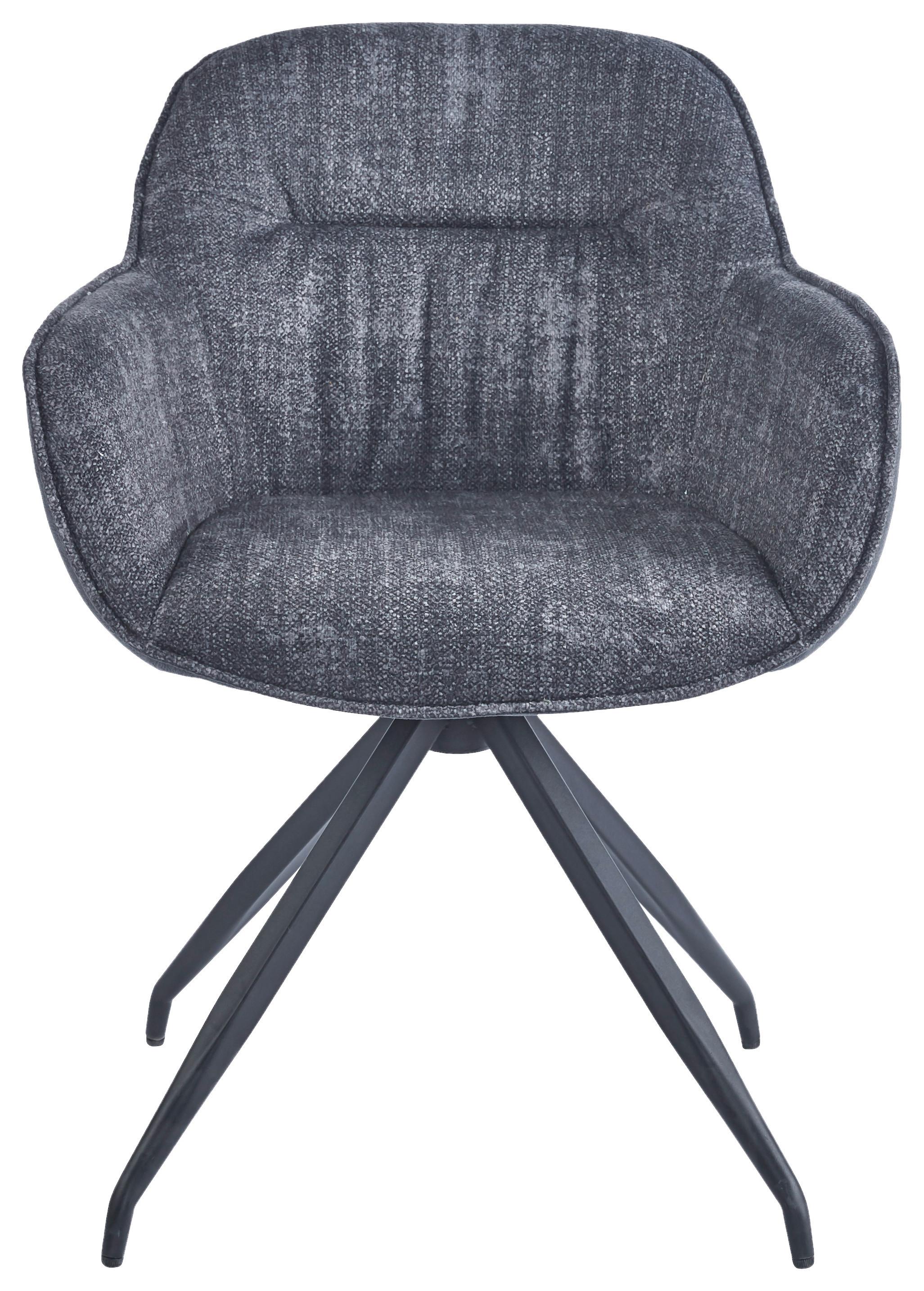 ŽIDLE S PODRUČKAMI NADJA - šedá/černá, Moderní, kov/textil (62/83/63cm) - Mömax