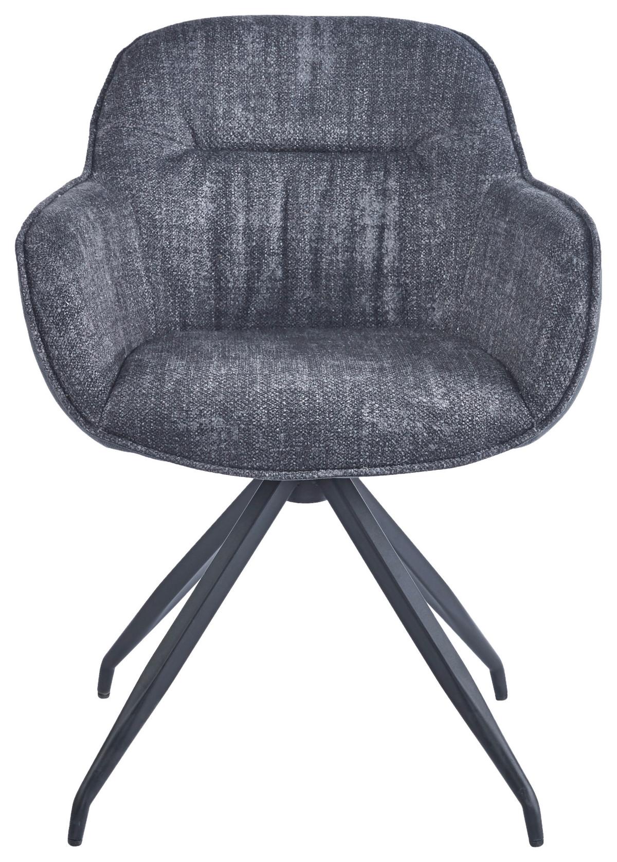 ŽIDLE S PODRUČKAMI NADJA - šedá/černá, Moderní, kov/textil (62/83/63cm) - Mömax