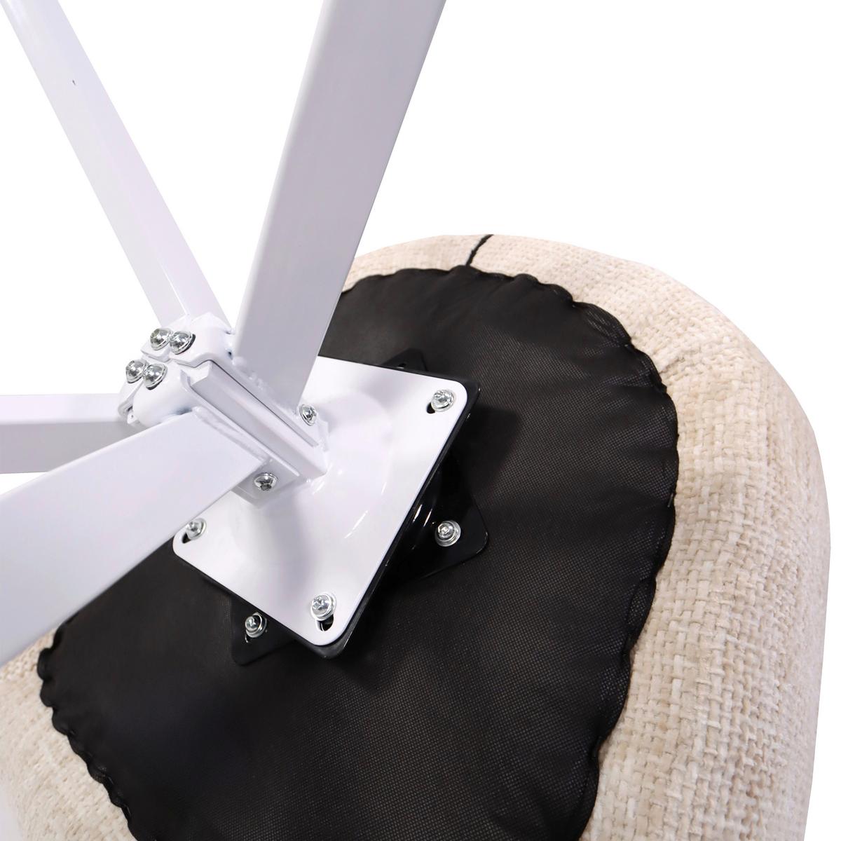 ARMLEHNSTUHL Tavaro Beige B: 59cm - Beige/Weiß, MODERN, Textil/Metall (59/85/63cm) - MID.YOU